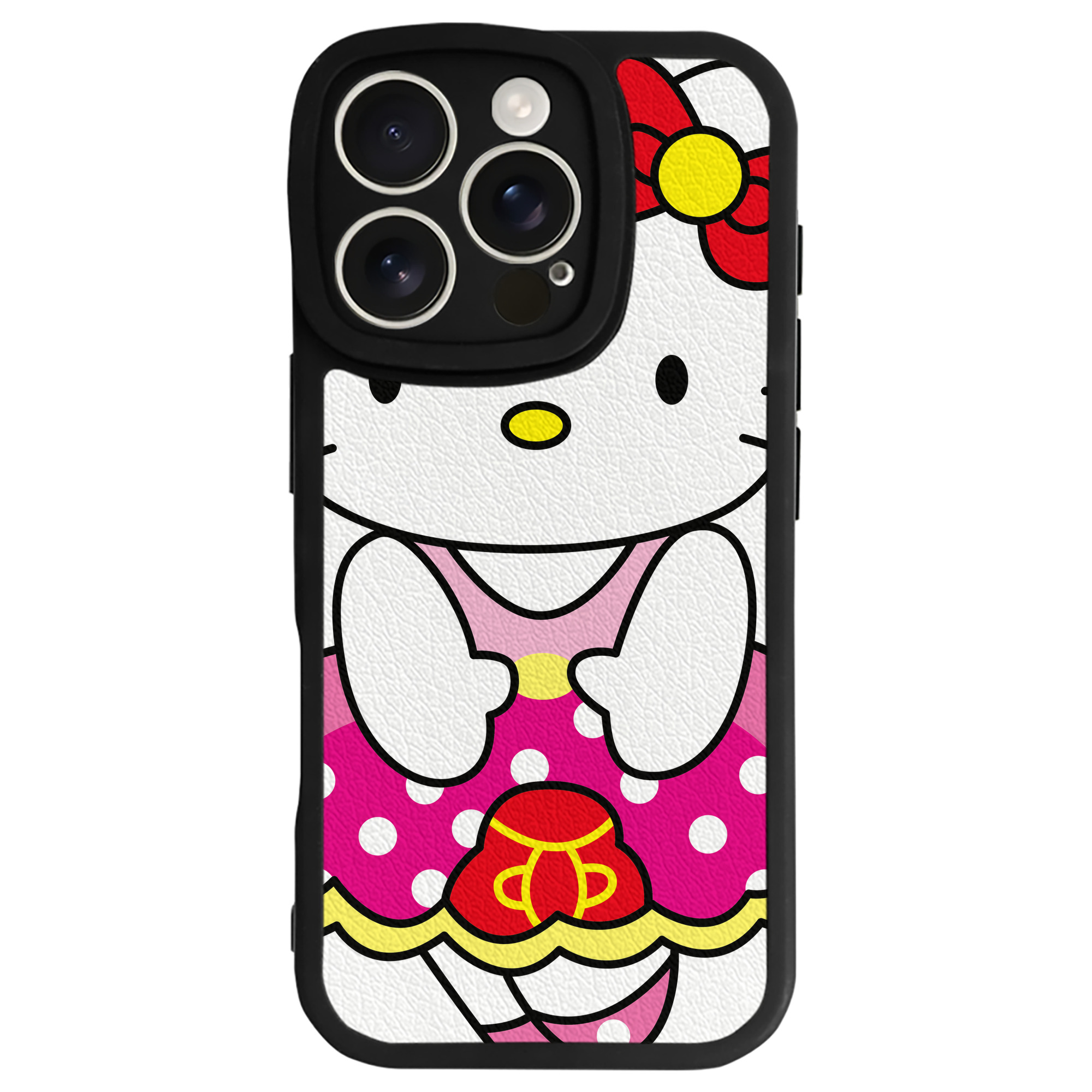 （画像用） Hello Kitty ハローキティ 【iPhone 16シリーズ対応】シリコンスマホケース（レザー調） 材質：シリコン